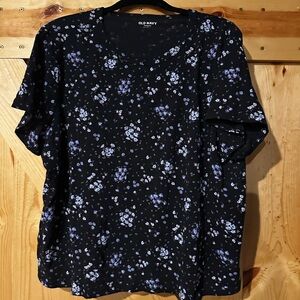 Old Navy Black Floral T-Shirt